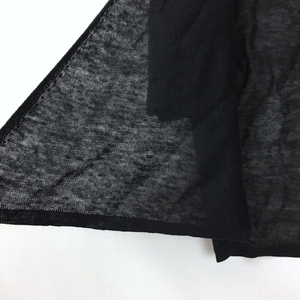 Eileen Fisher Black Linen Short Sleeve Cardigan - Picture 2 of 6